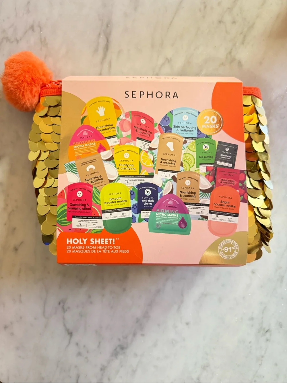 Sephora Pink and Orange Assorted Face Mask Set